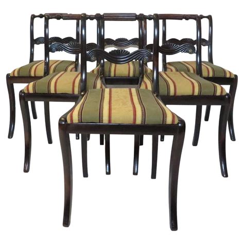 Juego de ( 6 ) Sillas inglesas de caoba de la Regencia en venta en 1stDibs