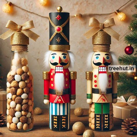 Christmas Nutcracker Bottle Decoration Ideas, Bottle Craft Ideas