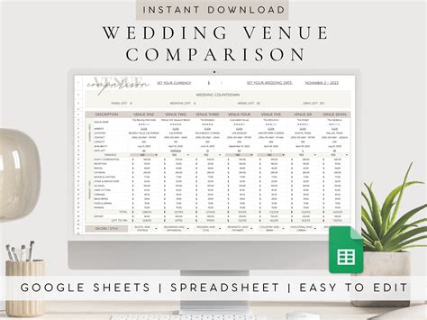 Wedding venue comparison spreadsheet 60 photos - Astyledwedding.com