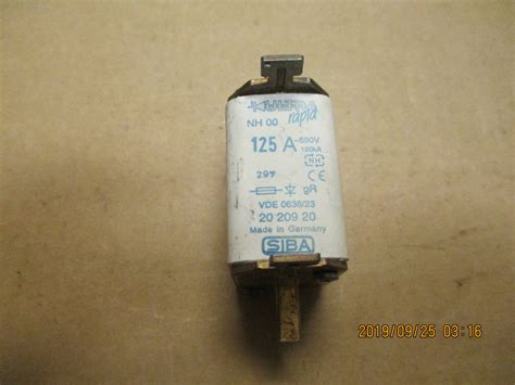 NEW, SIBA NH00 125 AMPS, 690V MAX FUSE, ULTRA RAPID P/N 20.209.20 | eBay