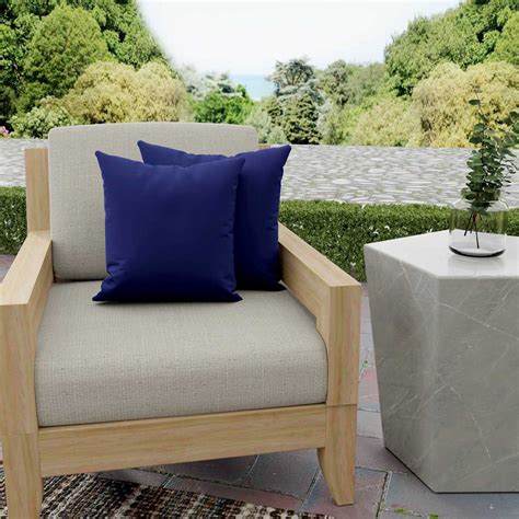 Navy Blue Canvas Square Oversized Outdoor Throw Pillow, 20" | At Home