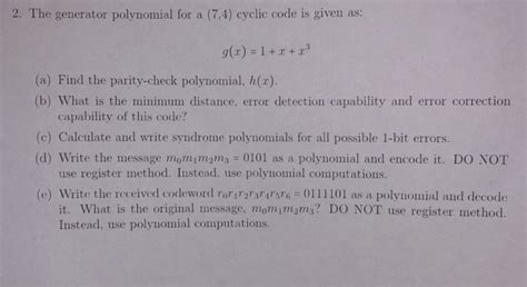 Image result for Finding Generator Matrix in Cyclic Code