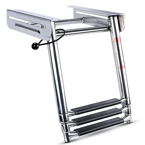 Pontoon Boat Ladder 3 Step Folding Stainless Steel Telescoping Boat ...