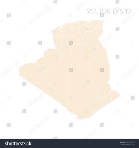 Blank Map Algeria High Detailed Set Stock Vector (Royalty Free) 1901976205 | Shutterstock