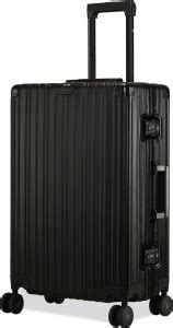 EUME 100% Aluminium Check - In Medium Luggage 60 Cm (Aluminium Black ...