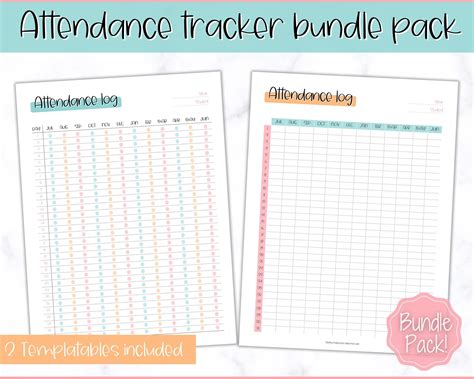 Buy Attendance Tracker Sheet, Attendance Record, Printable Log ...