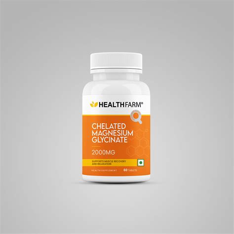 Healthfarm Chelated Magnesium Glycinate 2000 mg | 60 Tablets ...
