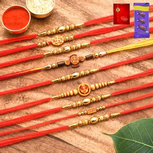 Poorak set of 9 rakhi for brother Assorted Gift Box Price in India ...