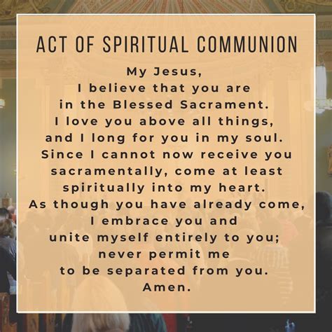 Act of Spiritual Communion | Diocese of Portland