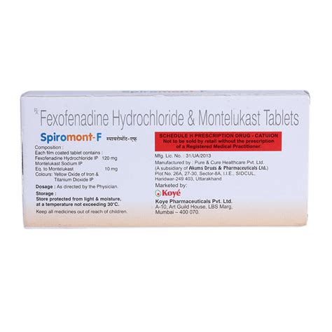 Spiromont F Tablet 10's Price, Uses, Side Effects, Composition - Apollo ...