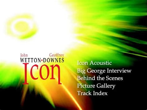 John Wetton & Geoffrey Downes - Icon: Acoustic TV Broadcast (2006) CD ...