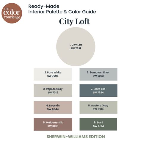 Sherwin-Williams City Loft Color Palette Guide | Color Concierge ...