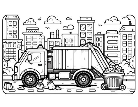 Garbage Truck Printable Coloring Pages