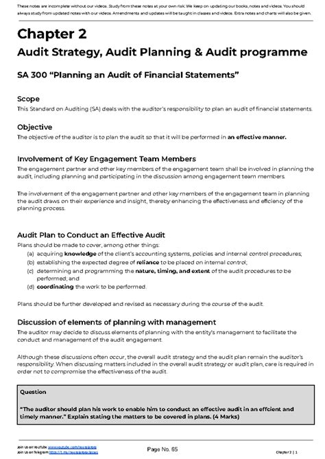 CH-2 Audit Strategy & Planning: Key Concepts & Benefits - Studocu