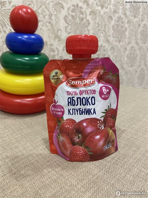 Пюре Semper Детское пюре яблоко-клубника - «Вкусный и полезный десерт ...