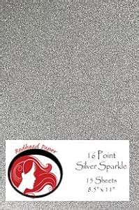 Silver Sparkle Paper 16pt Craft Paper (8.5 x 11 inches) 15 Sheets ...