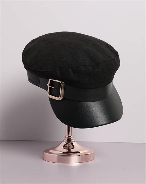 Haute Sauce Women Black Solid Vintage Berton Hat