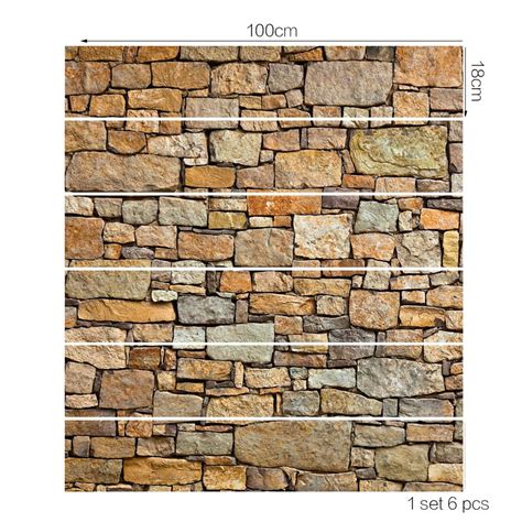 3D Brick Stair Stickers Decals Stone Staircase Decals Removable Tile ...