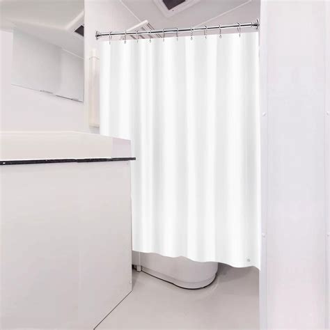 Yisure Short Length Shower Curtain White PEVA Liner for RV Small Travel Trailer Bath 48x60in ... - length of shower curtains