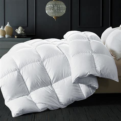 ELNIDO QUEEN Feather Down Comforter Full Size - White Down Duvet Insert ...