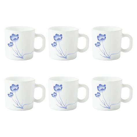 Larah by BOROSIL Tulip Opalware Tea/Coffee Mug Set of 6 pcs 180 ml Each ...