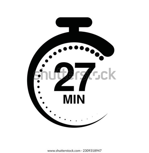 27 Minutes Timer Stopwatch Vector Illustration Stock Vector (Royalty ...