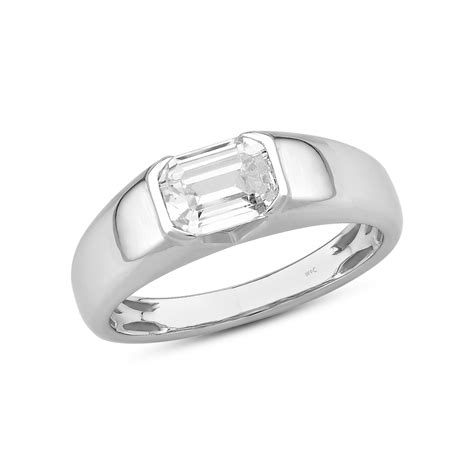 Half Bezel Bevel Edged Men's Engagement Ring – WithClarity India