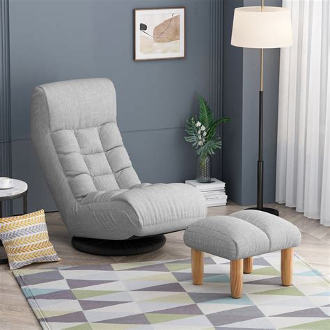 Trule Reclining Ergonomic Swiveling Floor Game Chair with Footrest in ...