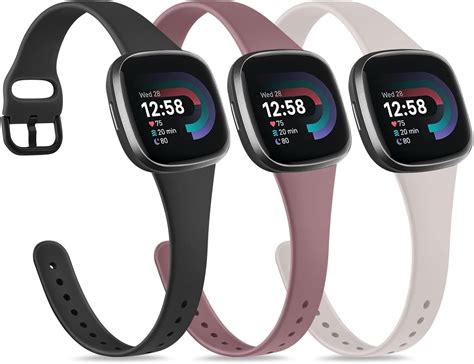[3 Pack]Slim Bands for Fitbit Versa 4 Bands&Fitbit Versa 3 Bands ...