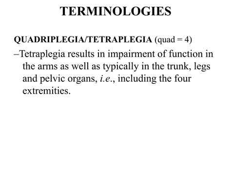 Rehabilitation for paraplegia and quadriplegia | PPTX