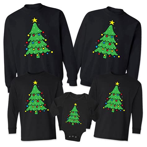 Matching Family Merry Christmas Sweaters - Xmas Tree Family Christmas ...