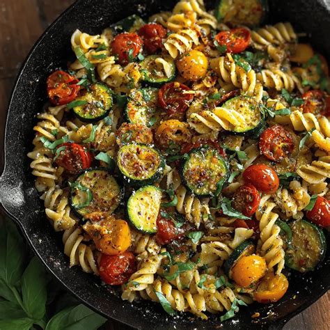 healthy tomato zucchini pasta