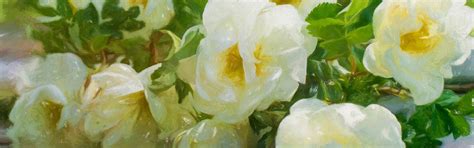 Download wallpaper leaves, roses, white, painting, section painting in ...