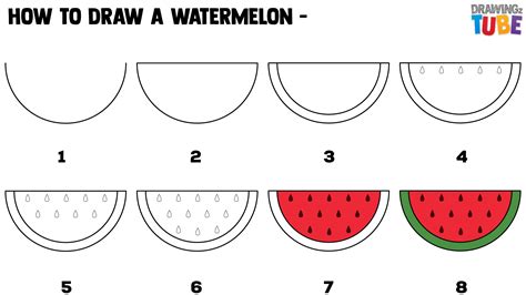 How to Draw a Piece of Watermelon - Porter Hedur1949