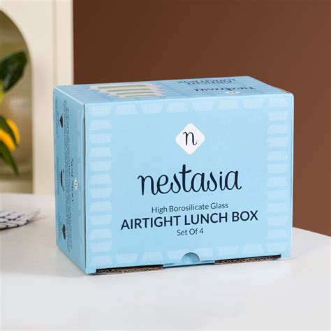 Nestro Leakproof Stackable Food Storage Lunch Box Set Of 4 Beige S ...