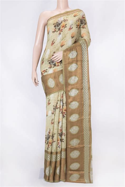 Light Green Dual Tone Tussar Silk Saree – Nalli Silk Sarees Pvt Ltd