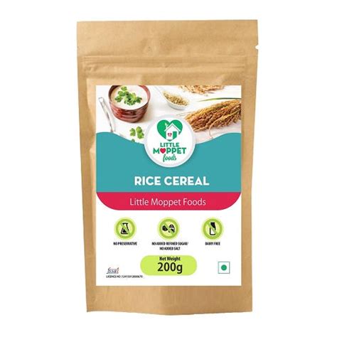 Little Moppet Organic Rice Cereal - 200 GM | Nutritious Gluten-Free ...