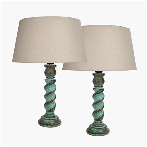 Buy HOMESAKE Wooden Set of 2 Table Lamps from Homesake at just INR 8000.0