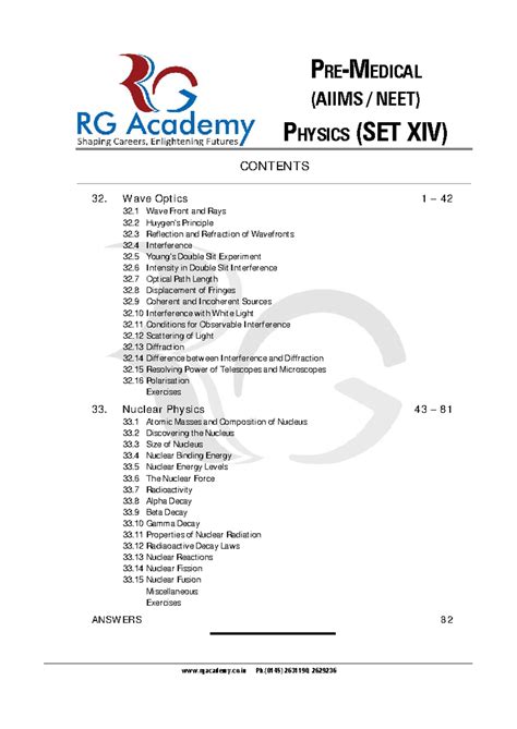 (AIIMS NEET) PHYSICS (SET XIV) WAVE OPTICS & NUCLEAR PHYSICS NOTES ...