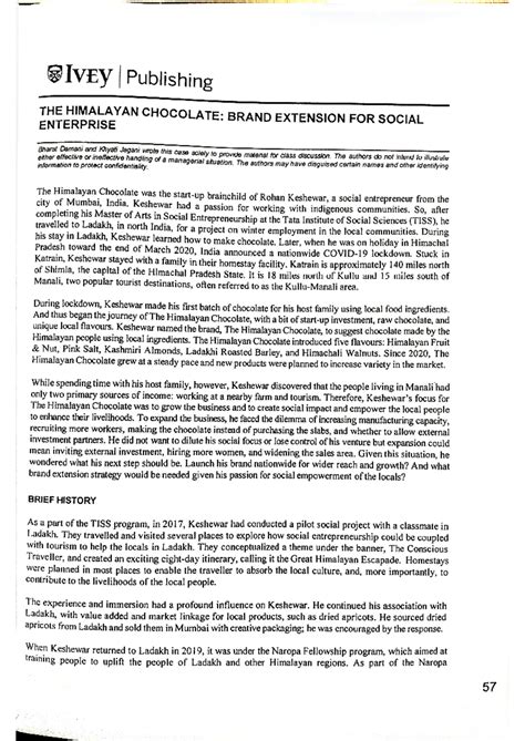 CASE Study - Expanding The Himalayan Chocolate Brand for Social Impact ...