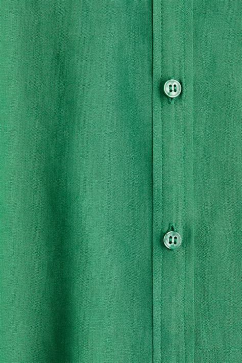 Linen-blend blouse - Green - Ladies | H&M IN