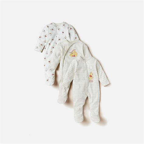 Buy Winnie The Pooh Print Closed Feet Sleepsuit - Set of 3 from Disney ...