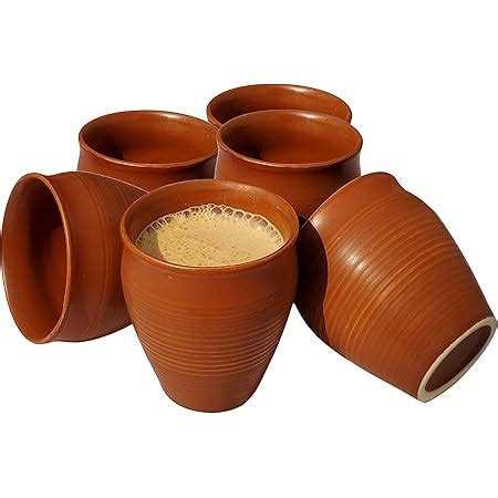 Buy Pure Source India Clay Tea Kulhad Set of - 2 Pieces, Brown, 200ml ...
