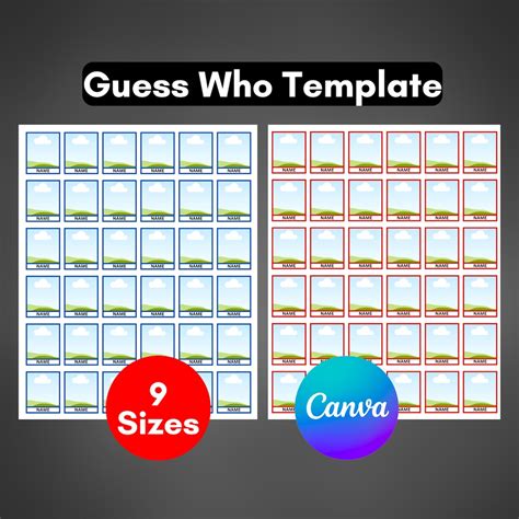 Guess Who Template Canva, Custom Guess Who, Guess Who Cards, Make Your Own Cards | Montessori ...