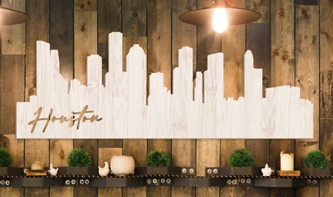 Houston Wall Sign City Skyline Wall Decor Texas Wall Art - Etsy