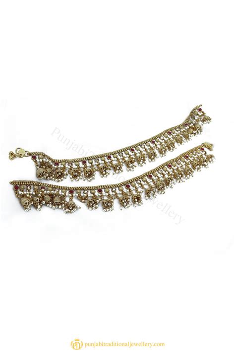 Gold Finished Payal by PTJ – Punjabi Traditional Jewellery