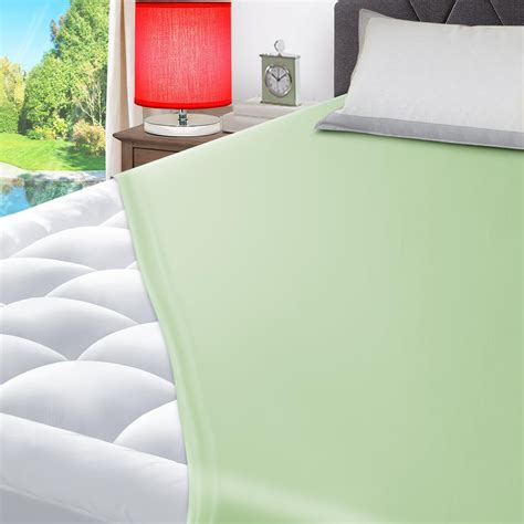 ELEMUSE Queen Mattress Pad Quilted Bed Mattress Topper, Plus Green ...