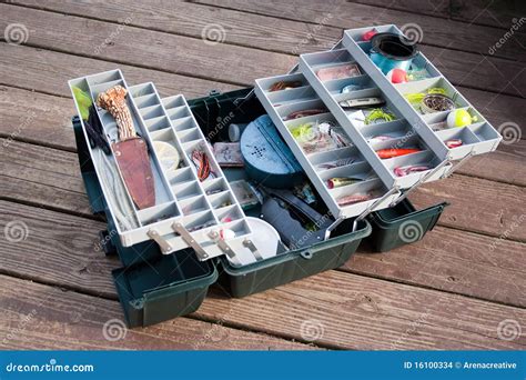 Fishing Tackle Box stock photo. Image of hobbies, minnow - 16100334