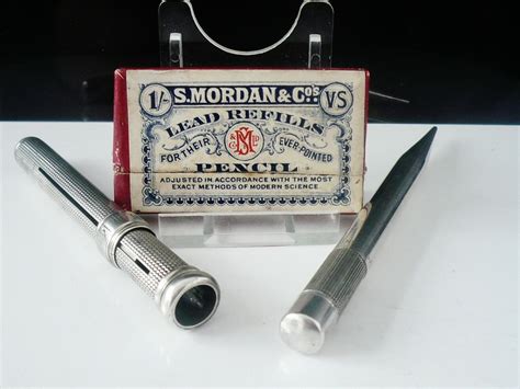White Metal Propelling Pencils, 2, Sampson Mordan, Box of Lead Refills ...