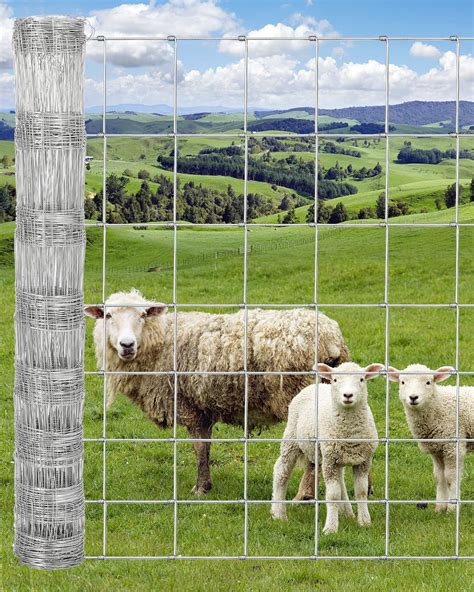 Luku Thickened Heavy Duty Cattle Farm Fence, Galvanized Goat Deer Fence, Heavy Zinc Coating Hog ...